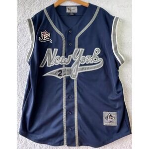 New York Yankees Baseball Jersey Vintage Classics Blue Sleeveless XL Mens